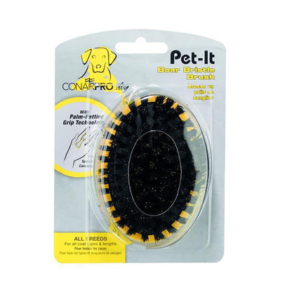 Pet Brush with Ergonomic Pet-It Design, Dog Brush for Shedding, Boar Bristles,Yellow