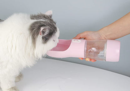 Dog Water Bottle & Food Dispenser, Portable, Leak-Proof, Lightweight, Easy to Clean, Perfect for Walking & Traveling